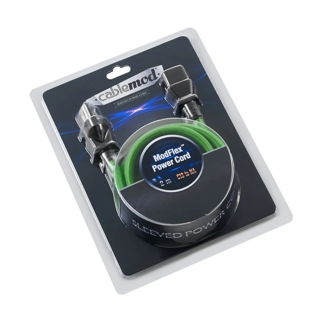 CableMod ModFlex netsnoer C13 2m groen Amerikaanse stekker