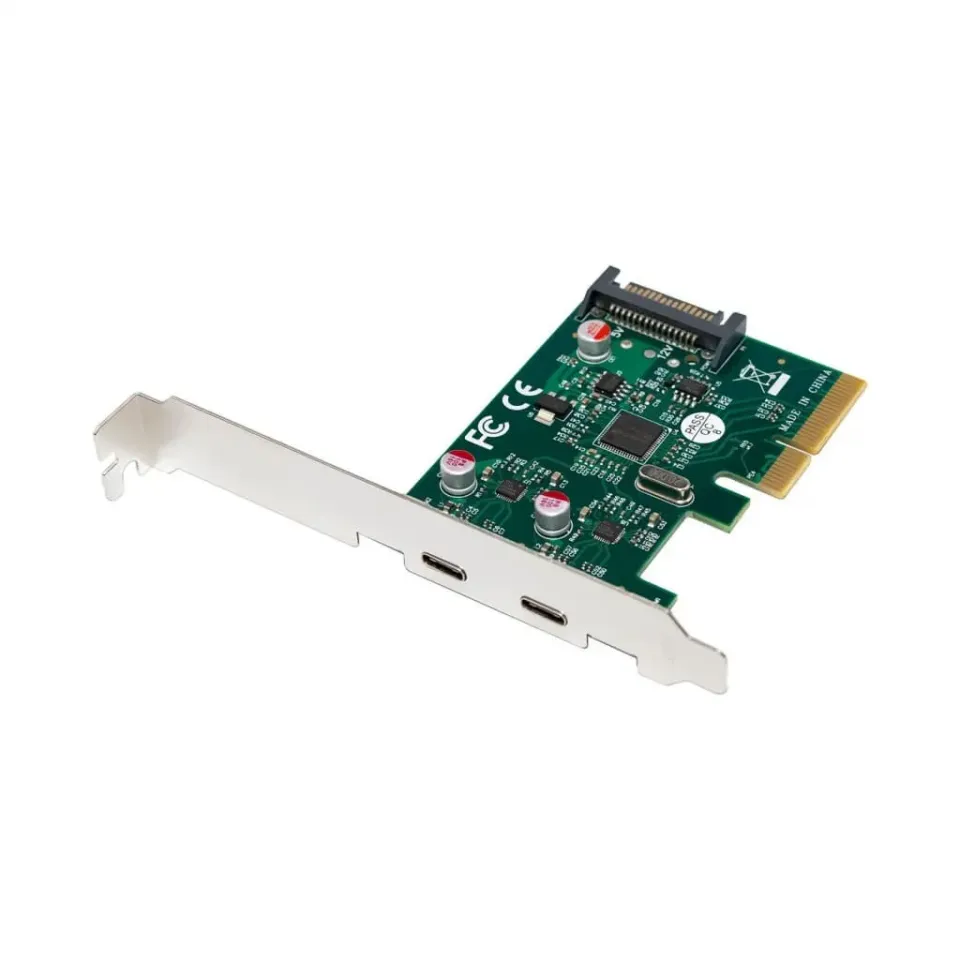 Microconnect PCIe x4 ASM1142 USB 3.1 kaart 2x USB-C 10Gbps