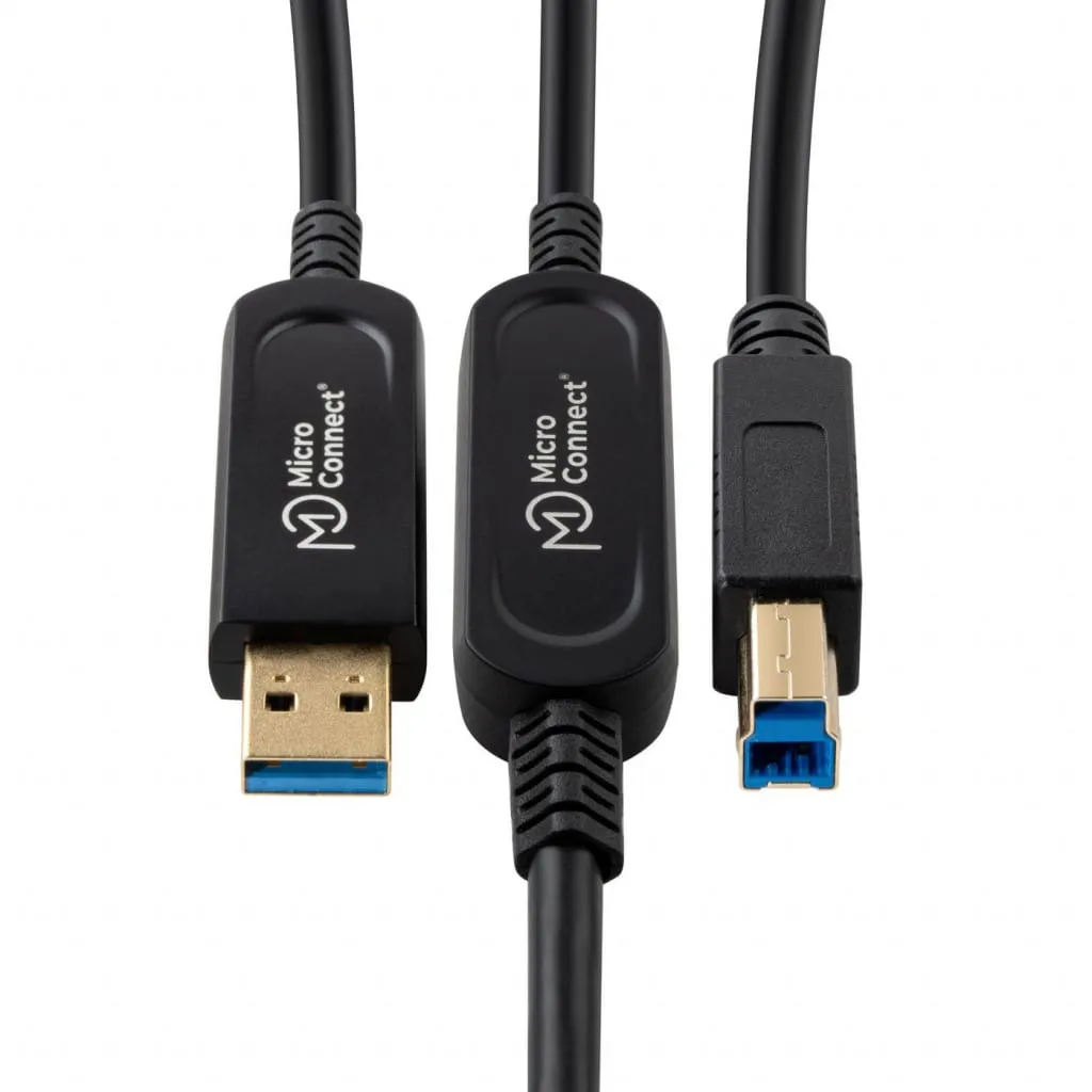 MicroConnect Premium USB 3.2 Gen 2 A-B USB-kabel 25m 10 Gbps