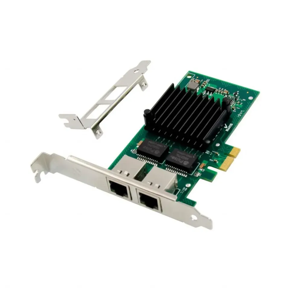 Microconnect I350-T2 PCIe x1 netwerkkaart dual 1GbE
