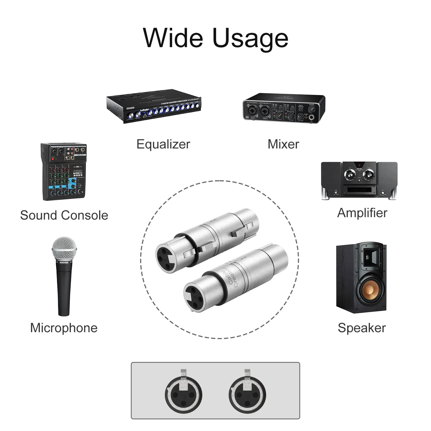 CableCreation XLR Adapter Female-Female 3-Pin 1-Pack