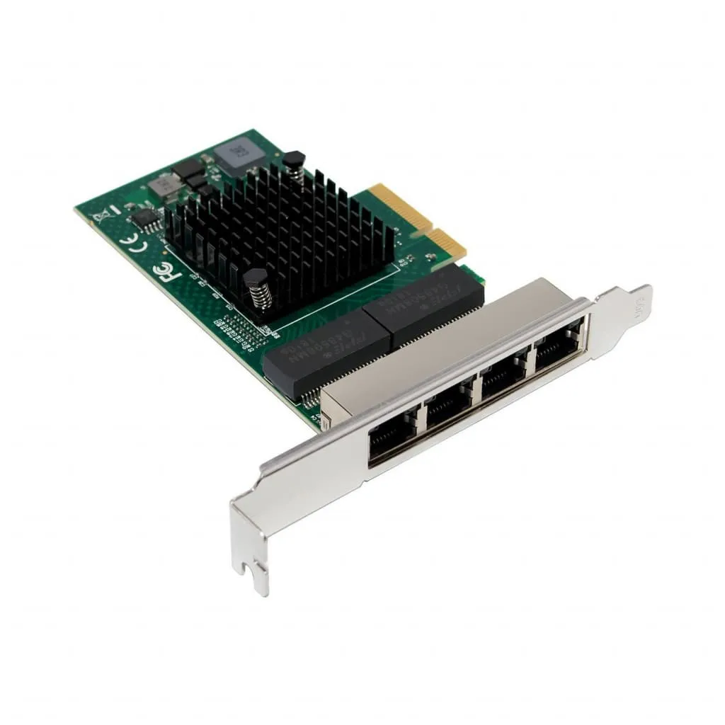 Microconnect BCM5719 PCIe x4 netwerkkaart quad RJ45