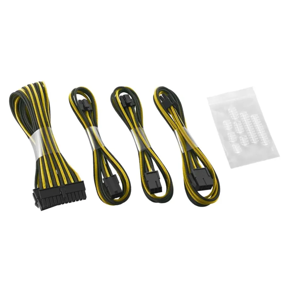CableMod Classic ModFlex Basic 6+6 kabelverlenging zwart-geel