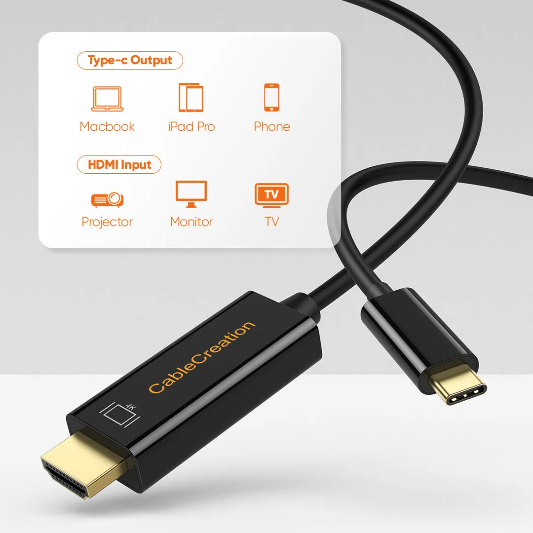 CableCreation USB C naar HDMI kabel 0,9m 4K zwart