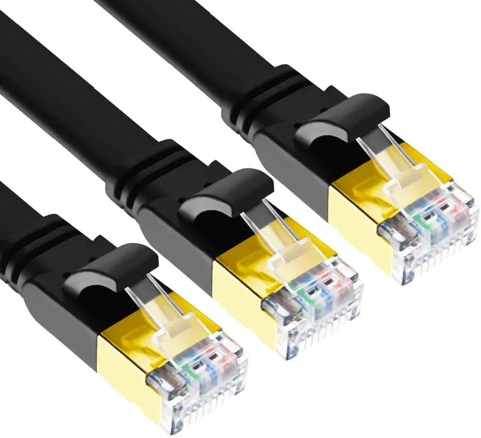 Yauhody Y-NC8-FB3PK Cat8 netwerkkabel zwart 3-pack 40Gbps