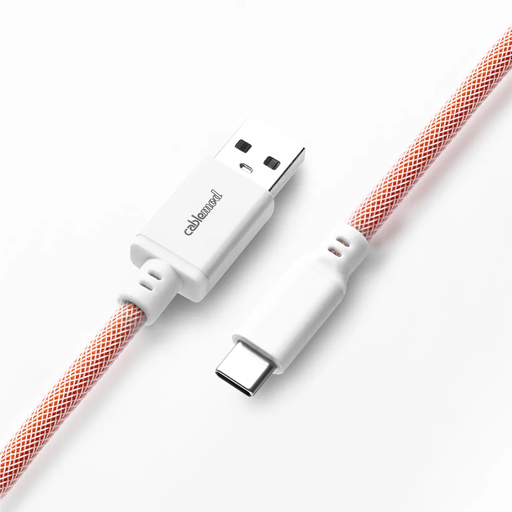 CableMod Pro Coiled toetsenbordkabel orangesicle 150cm USB-C