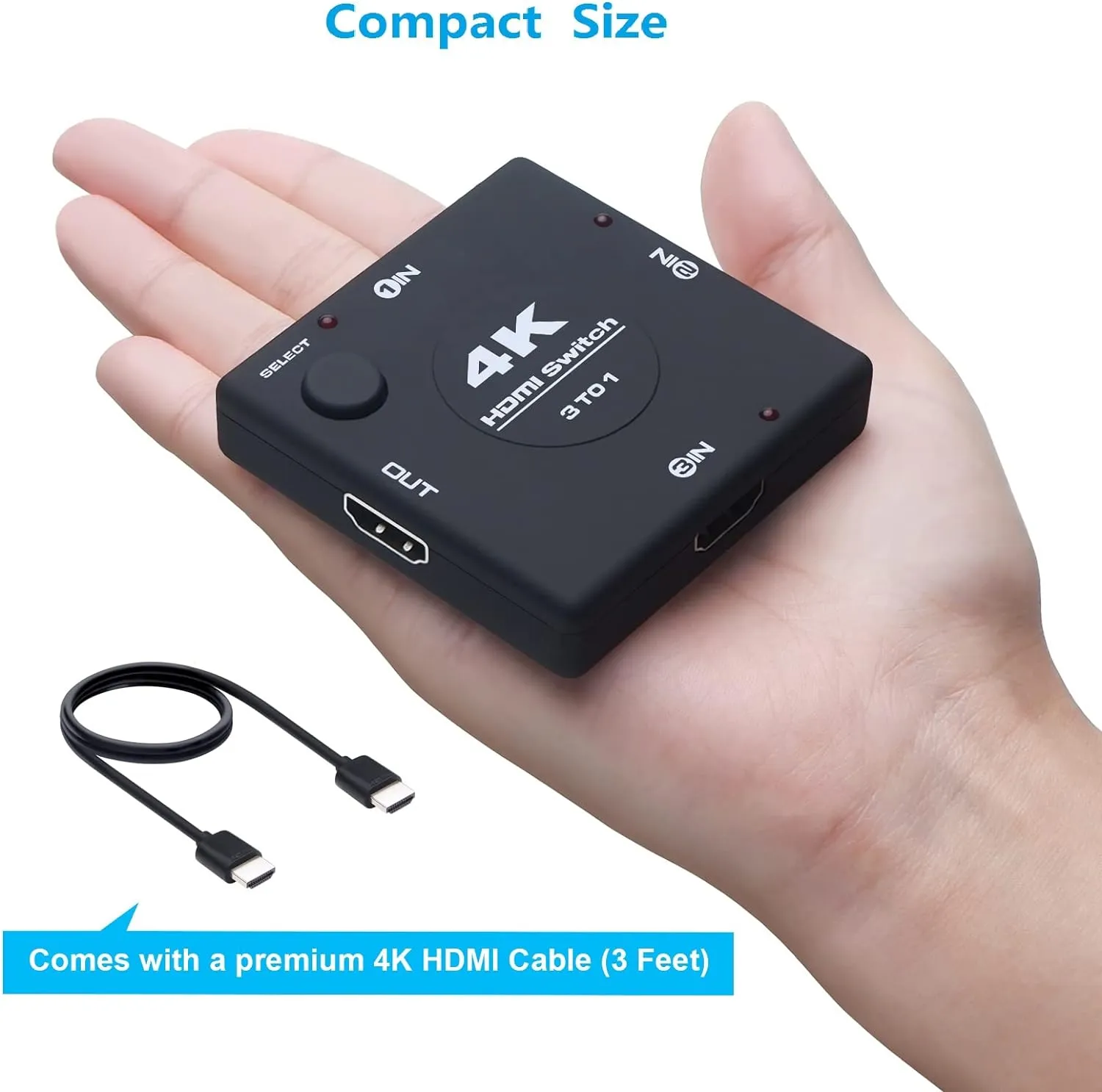 Yauhody 3 in 1 4K@60Hz HDMI-switch 3-poort 4K HDR