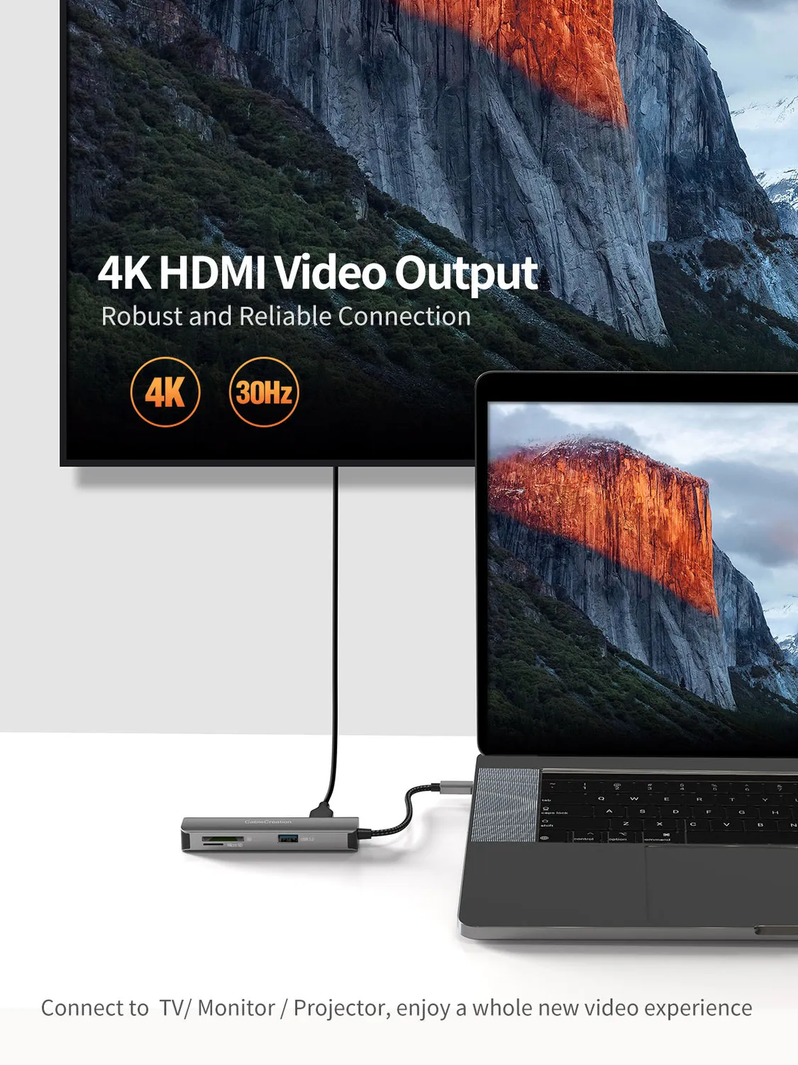 CableCreation USB-C hub 5-in-1 HDMI SD 4K