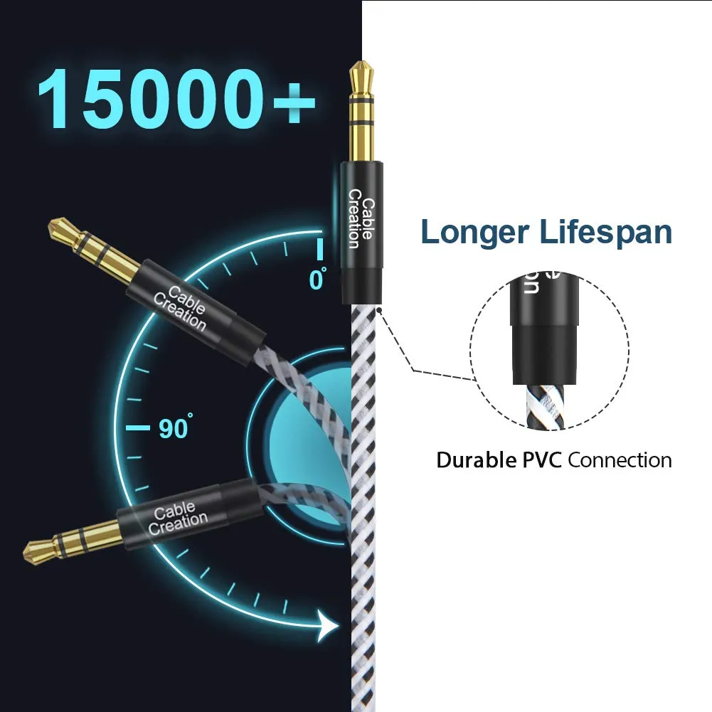 CableCreation 3,5mm audio verlengkabel 3 m nylon