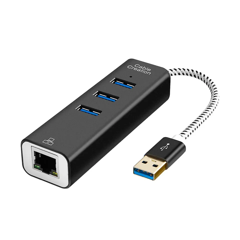 CableCreation 3-Poort USB 3.0 Hub Ethernet Adapter
