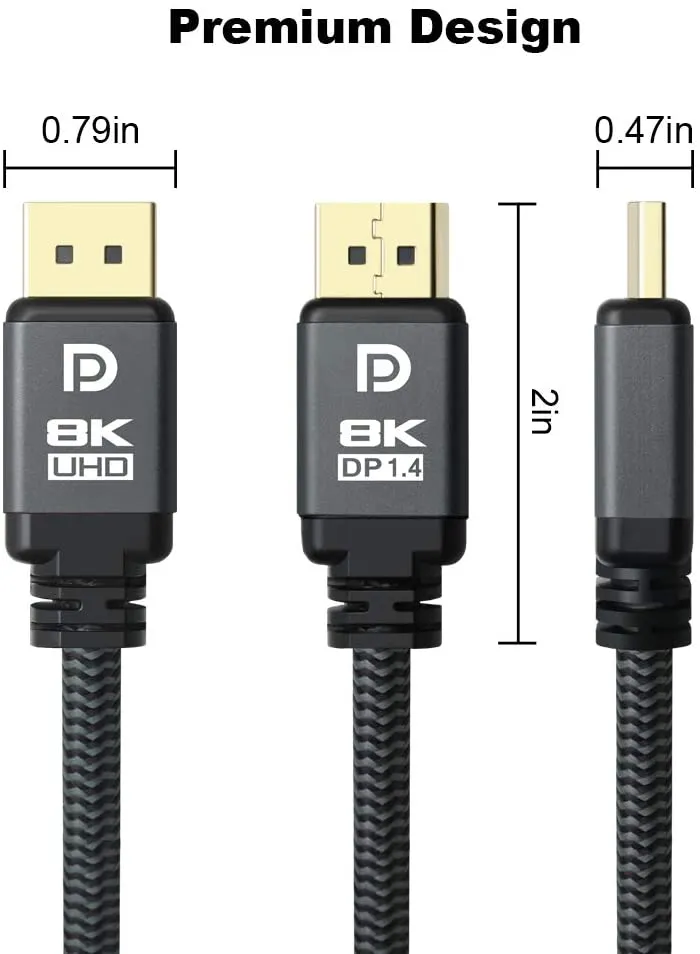 Yauhody Y-DP3PK DisplayPort 1.4 kabel 8K 1m nylon