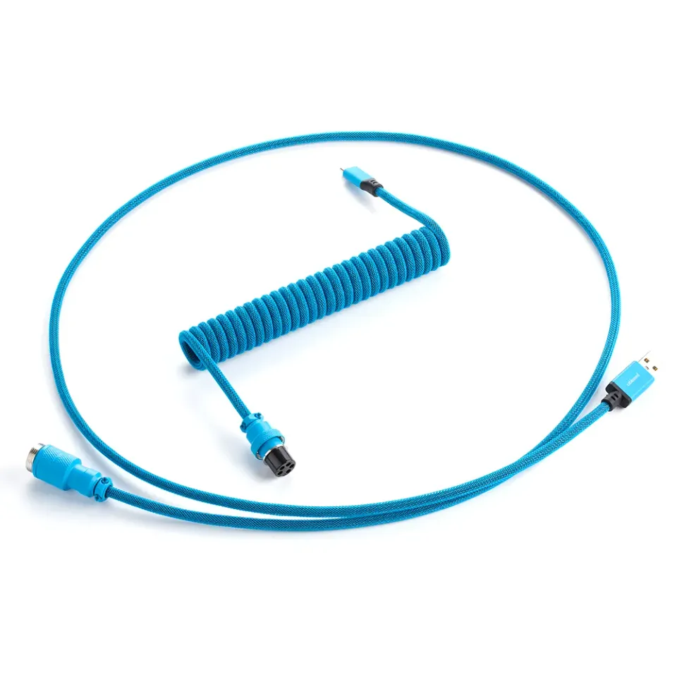 CableMod Pro Coiled Keyboard Cable Spectrum Blue USB-C 150cm