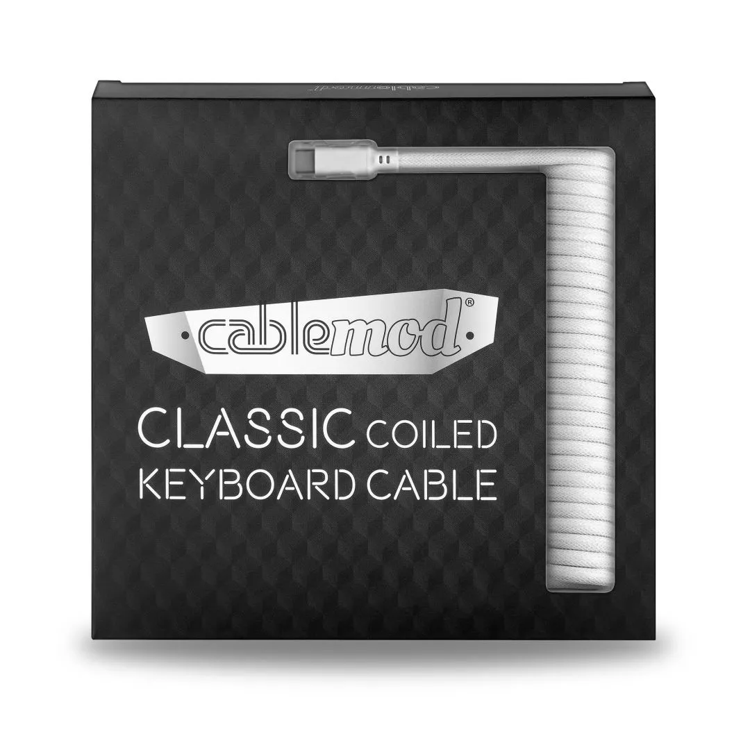 CableMod Classic toetsenbordkabel 150cm wit USB-C coiled