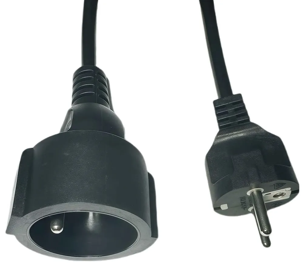 Microconnect Verlengsnoer 5m Zwart EU naar Type E