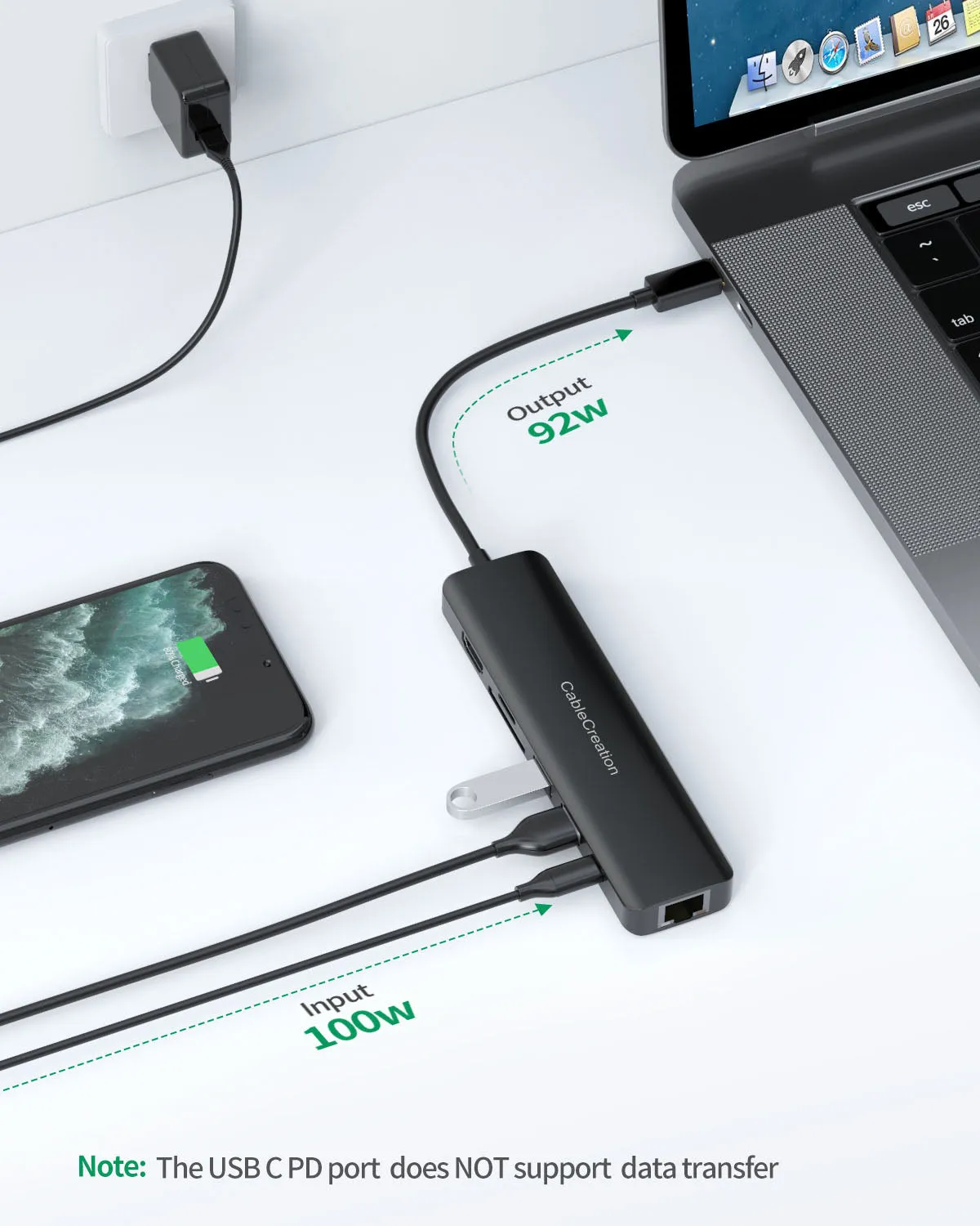 CableCreation 7-in-1 USB-C Hub 4K HDMI 100W