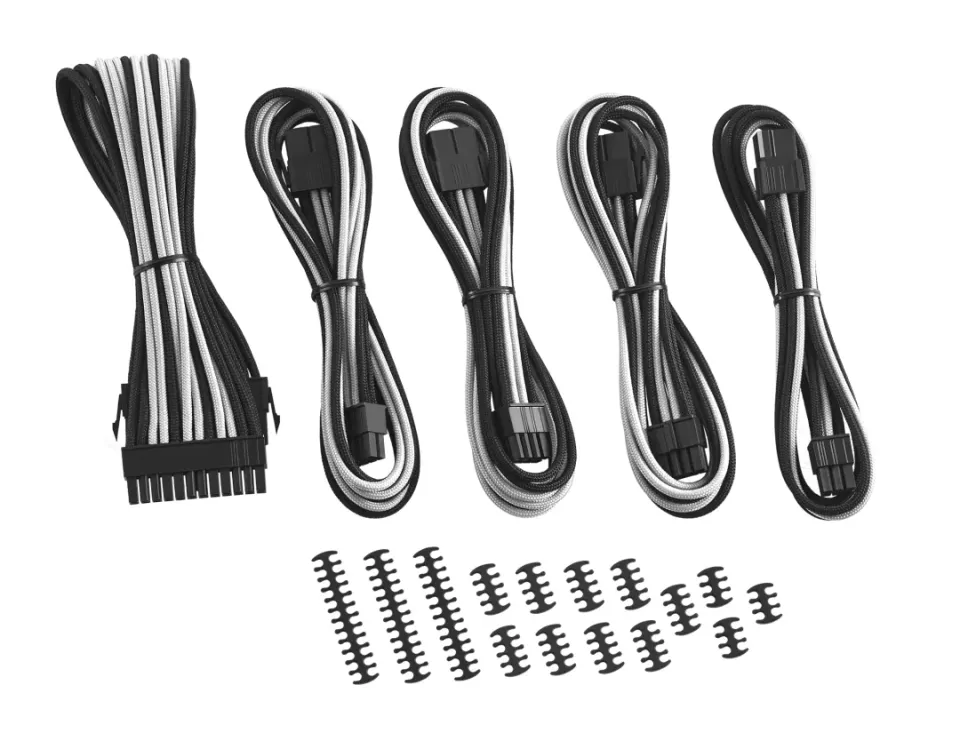 CableMod Classic ModFlex Kabelverlenging Set 8+6 zwart-wit