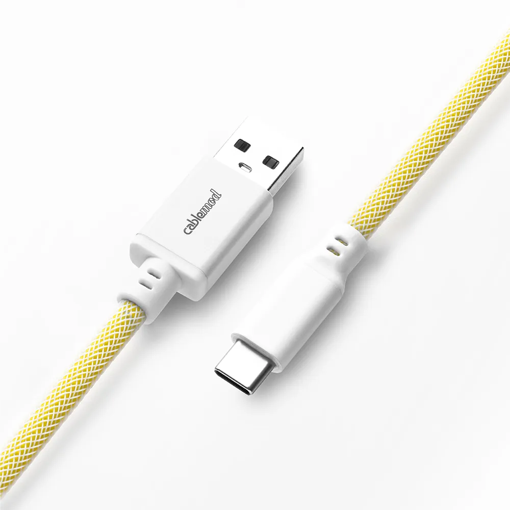 CableMod Pro coiled toetsenbordkabel 150cm lemon ice