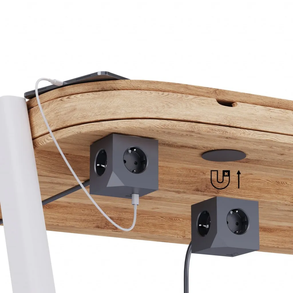 Microconnect Power Cube stekkerdoos 3-voudig + USB 1,5m grijs