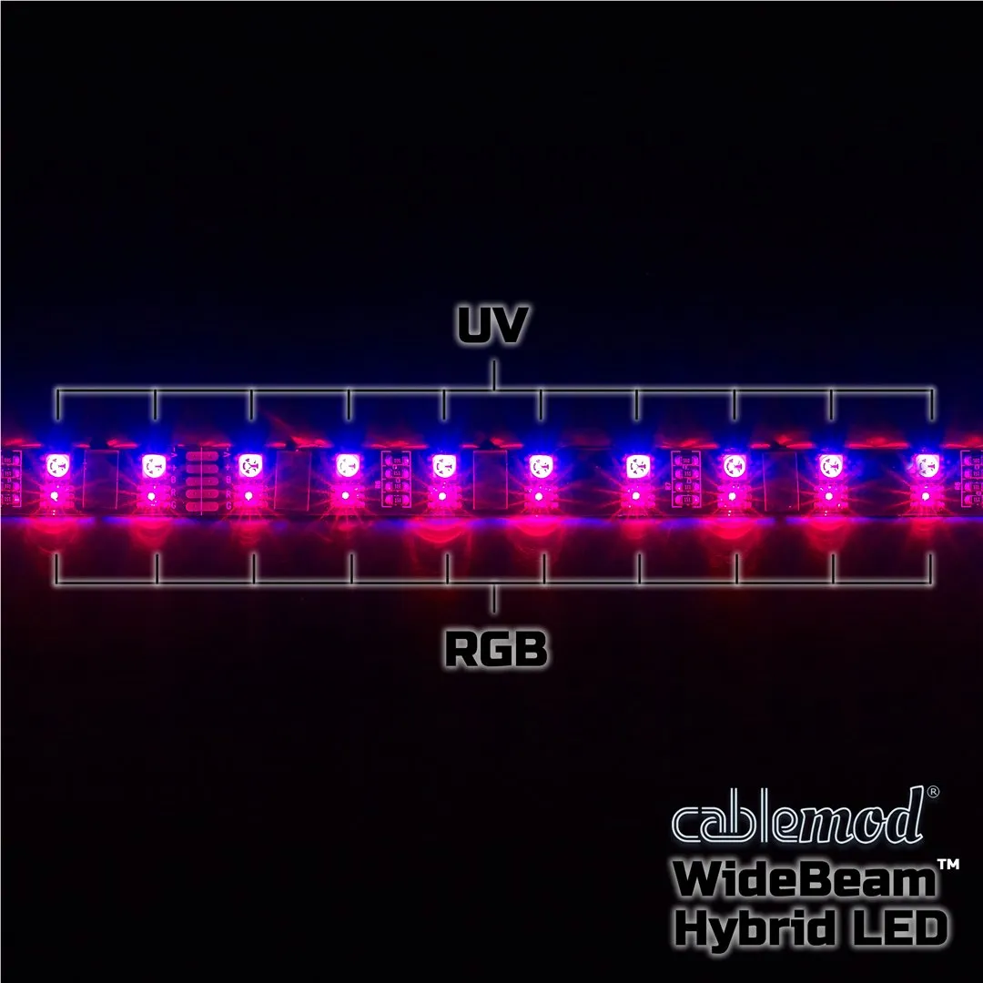 CableMod WideBeam Hybrid LED strip 30cm RGB/UV