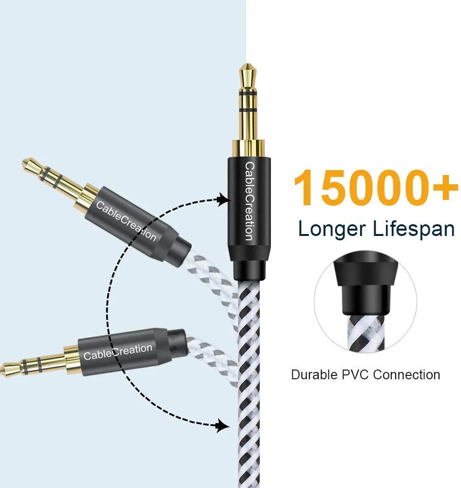 CableCreation 3,5mm aux kabel 1,8m stereo male-male
