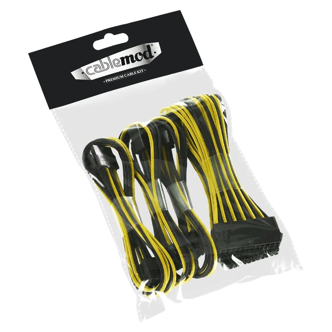 CableMod Classic ModFlex Basic 6+6 kabelverlenging zwart-geel