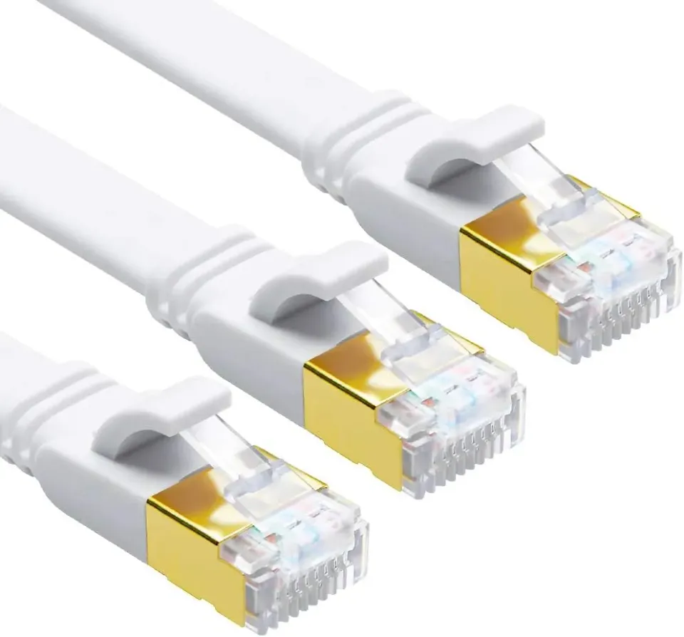 Yauhody Y-NC8-FW10PK platte CAT8 netwerkkabel 3-pack wit