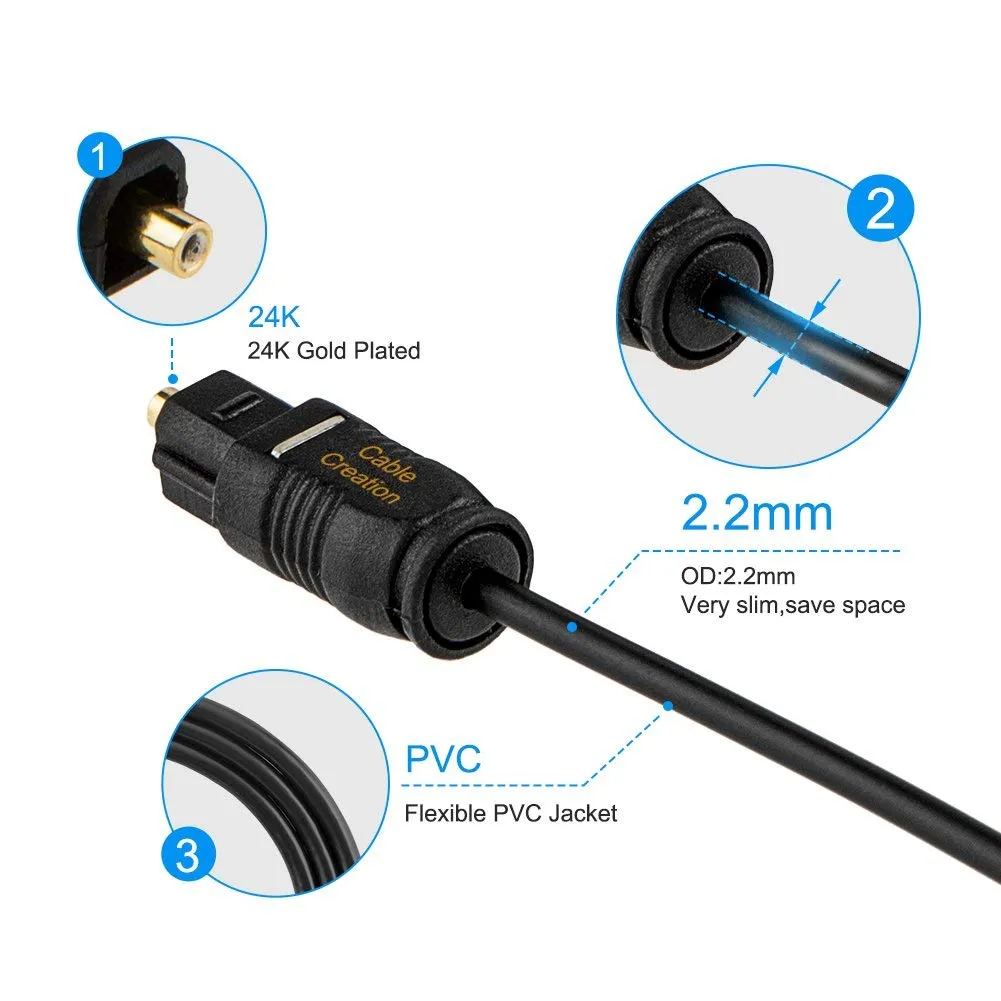 CableCreation Optische audio kabel Toslink 4,5m surround