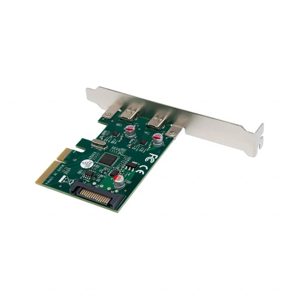Microconnect PCIe x4 ASM1142 USB 3.1 kaart 2x USB-C 10Gbps