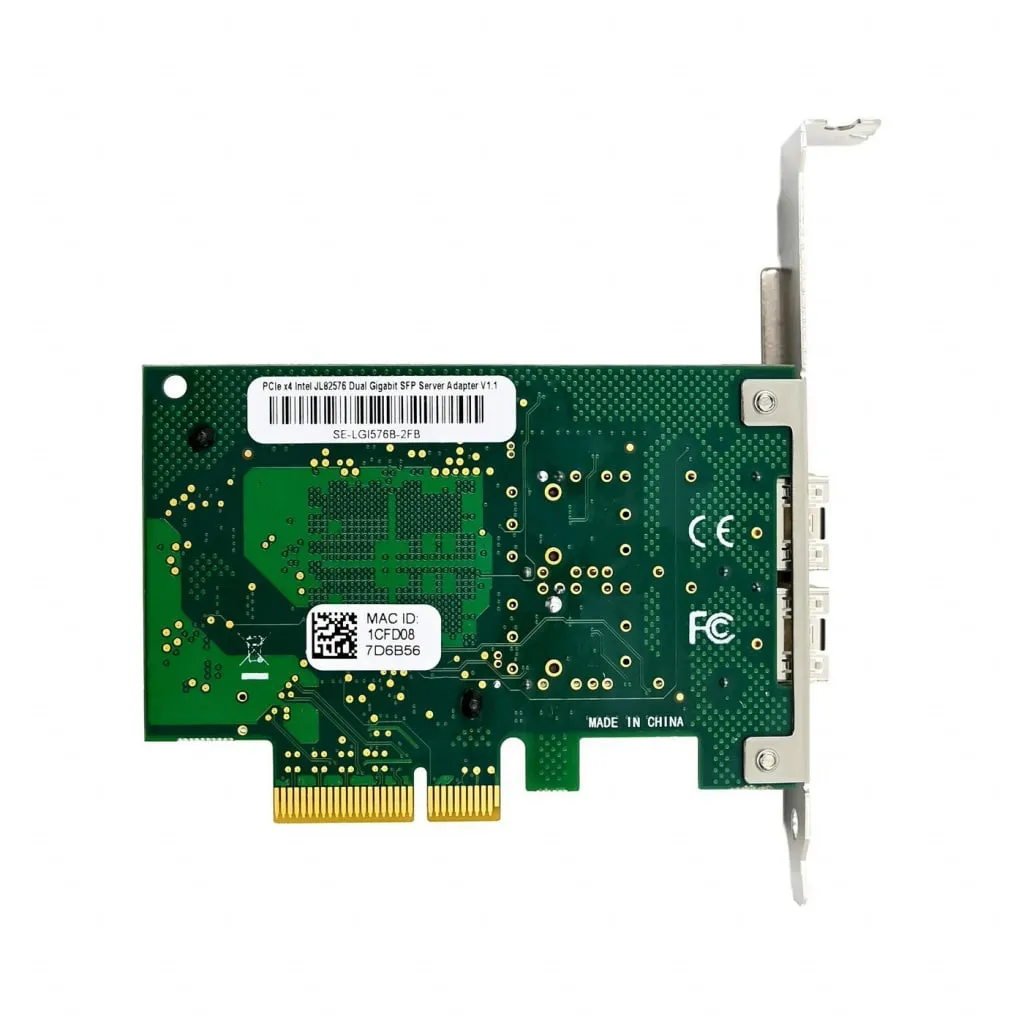 Microconnect 82576 netwerkkaart dual SFP 1GbE fiber