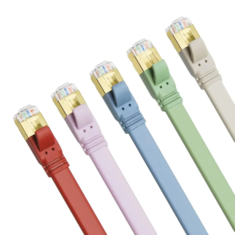 Yauhody Y-NC8-FG platte CAT8 netwerkkabel 5-pack Morandi