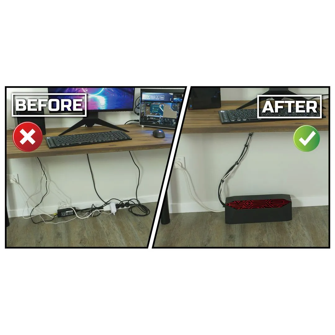 CableMod Aztec kabelbox rood voor stekkerdoos