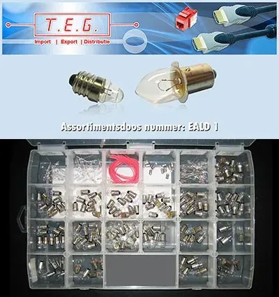 T.E.G. assortiment lampjes E10 div soorten 265 stuks