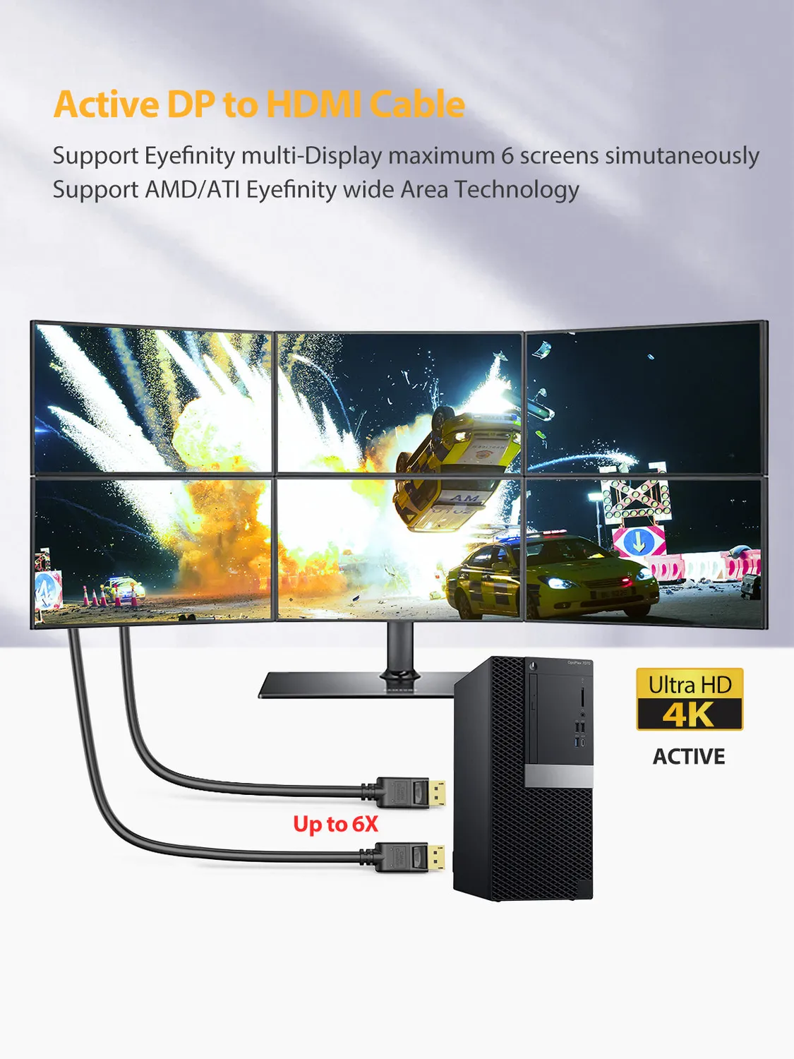 CableCreation DisplayPort naar HDMI kabel 4K 0,9m