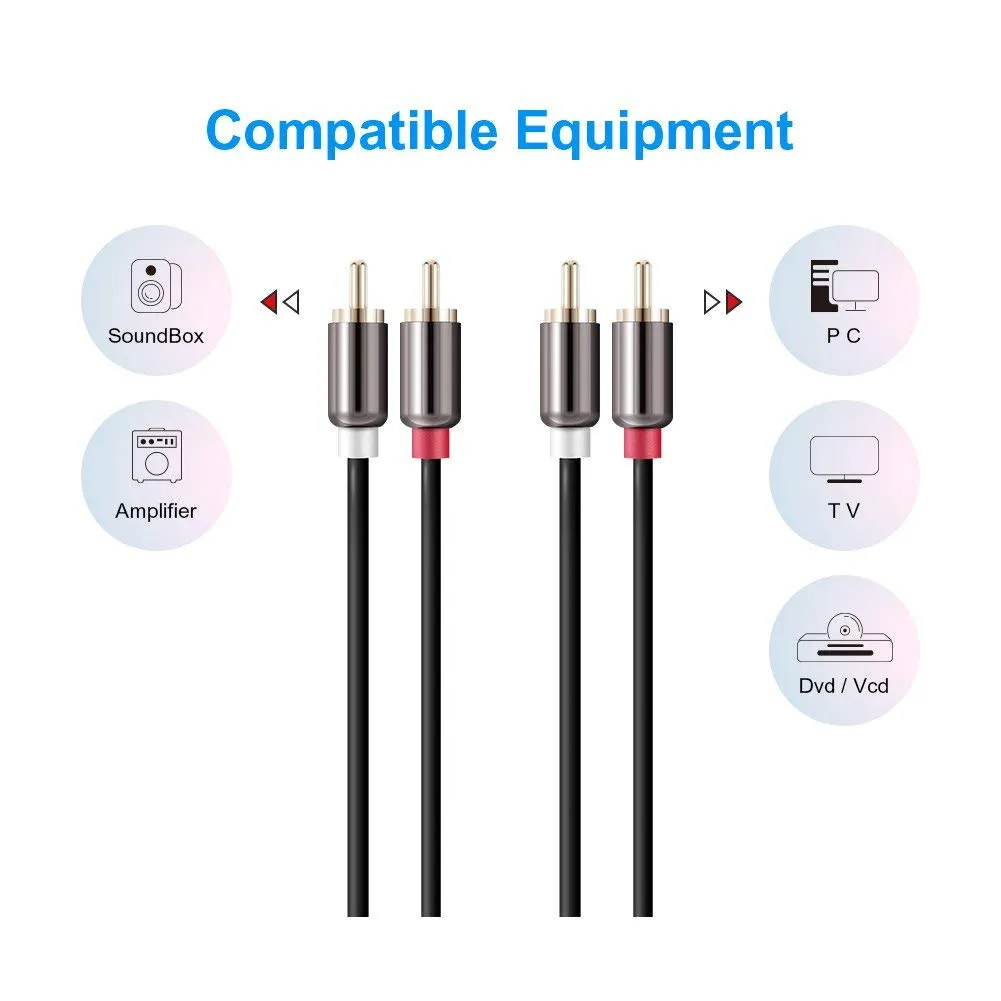 CableCreation 2RCA naar 2RCA audiokabel 3 meter stereo