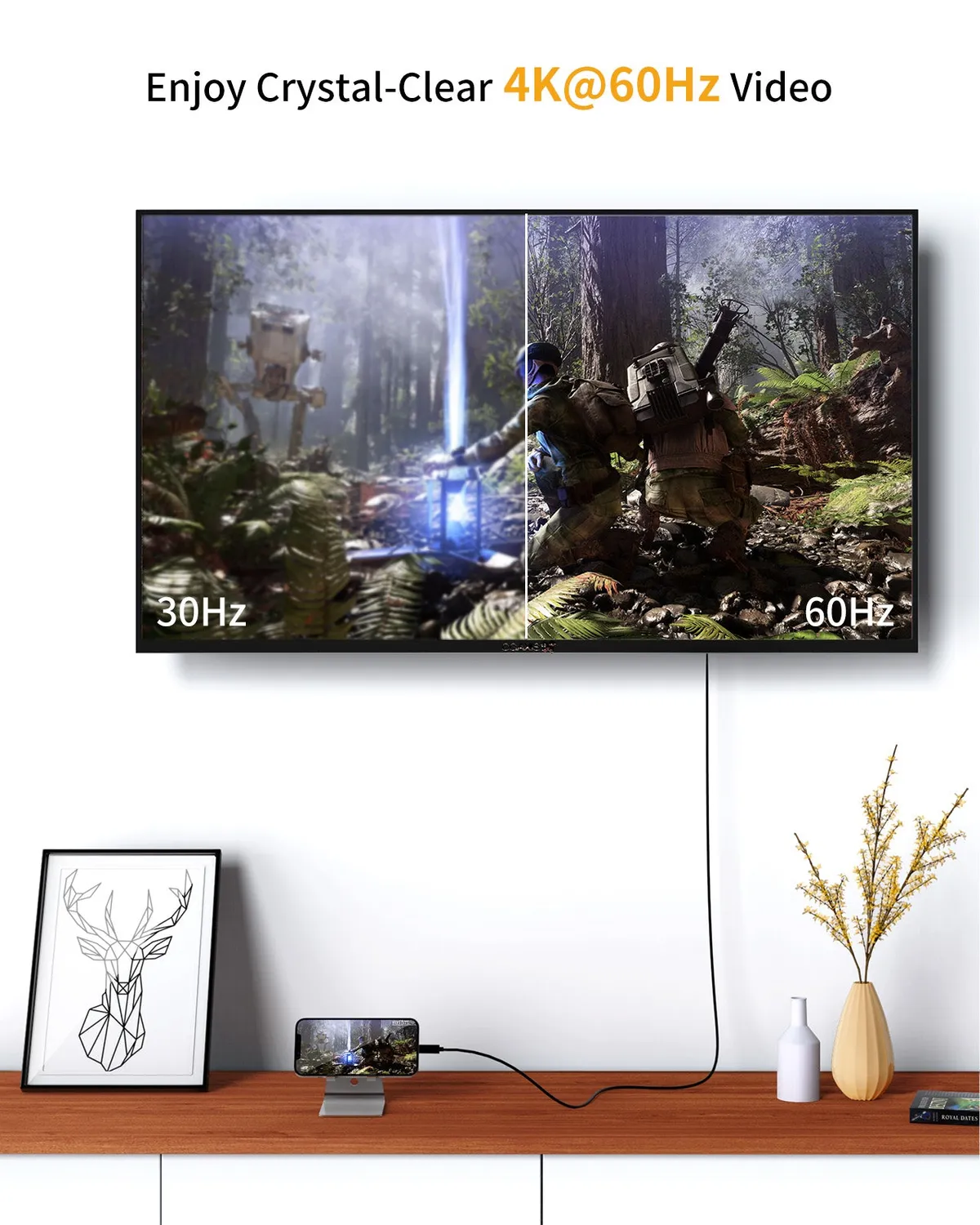 CableCreation USB-C naar HDMI Kabel 1,8M Zwart 4K 60Hz