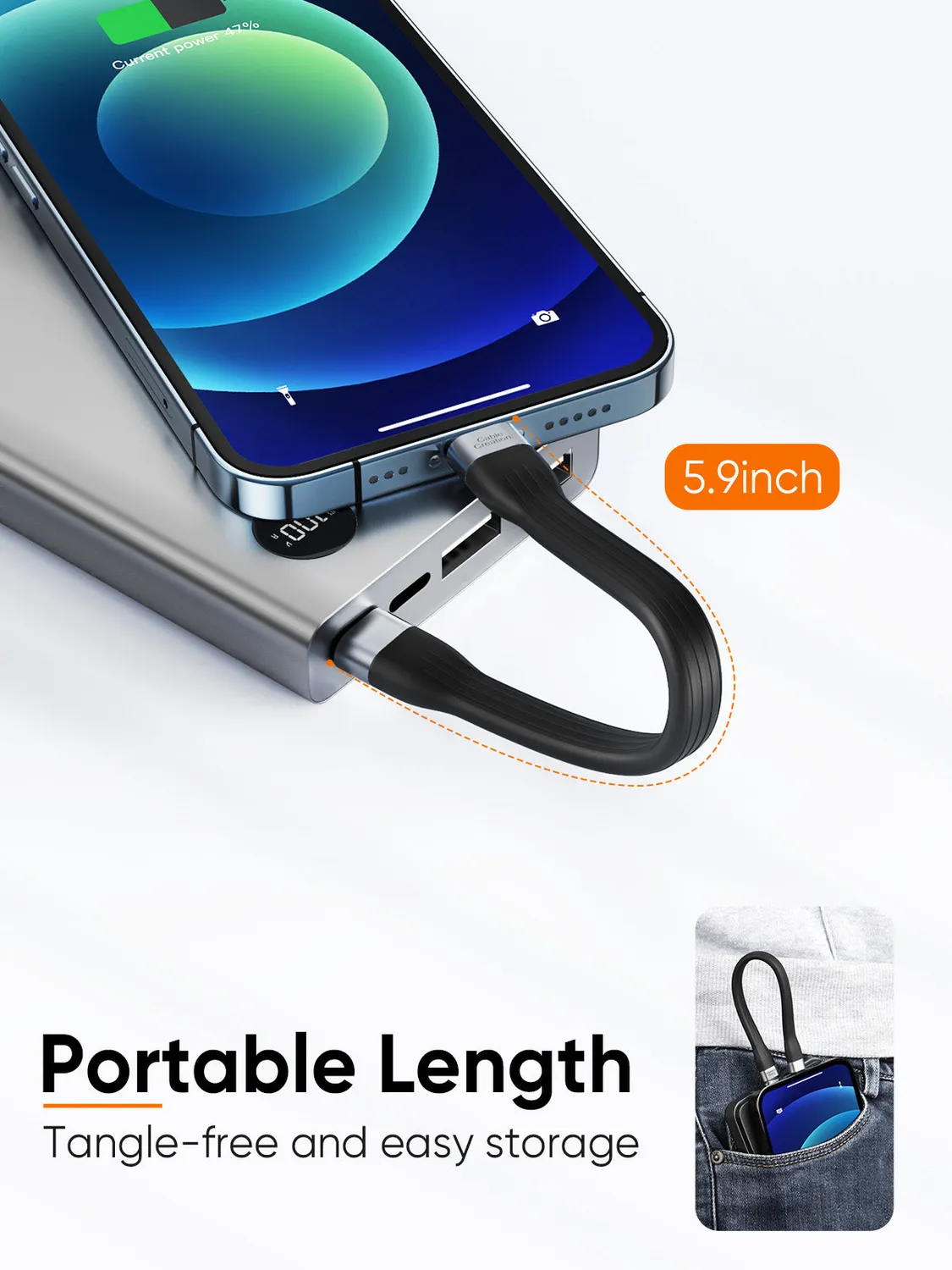 CableCreation USB-C naar Lightning kabel 0,15m MFi