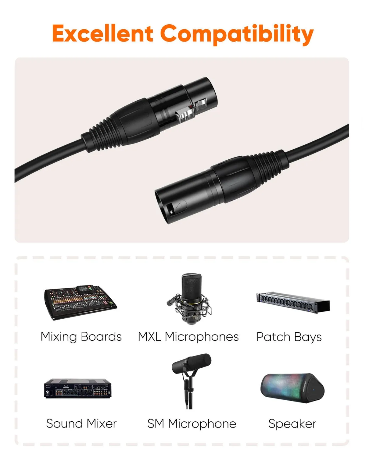 CableCreation XLR male-female microfoonkabel 0,9m gebalanceerd