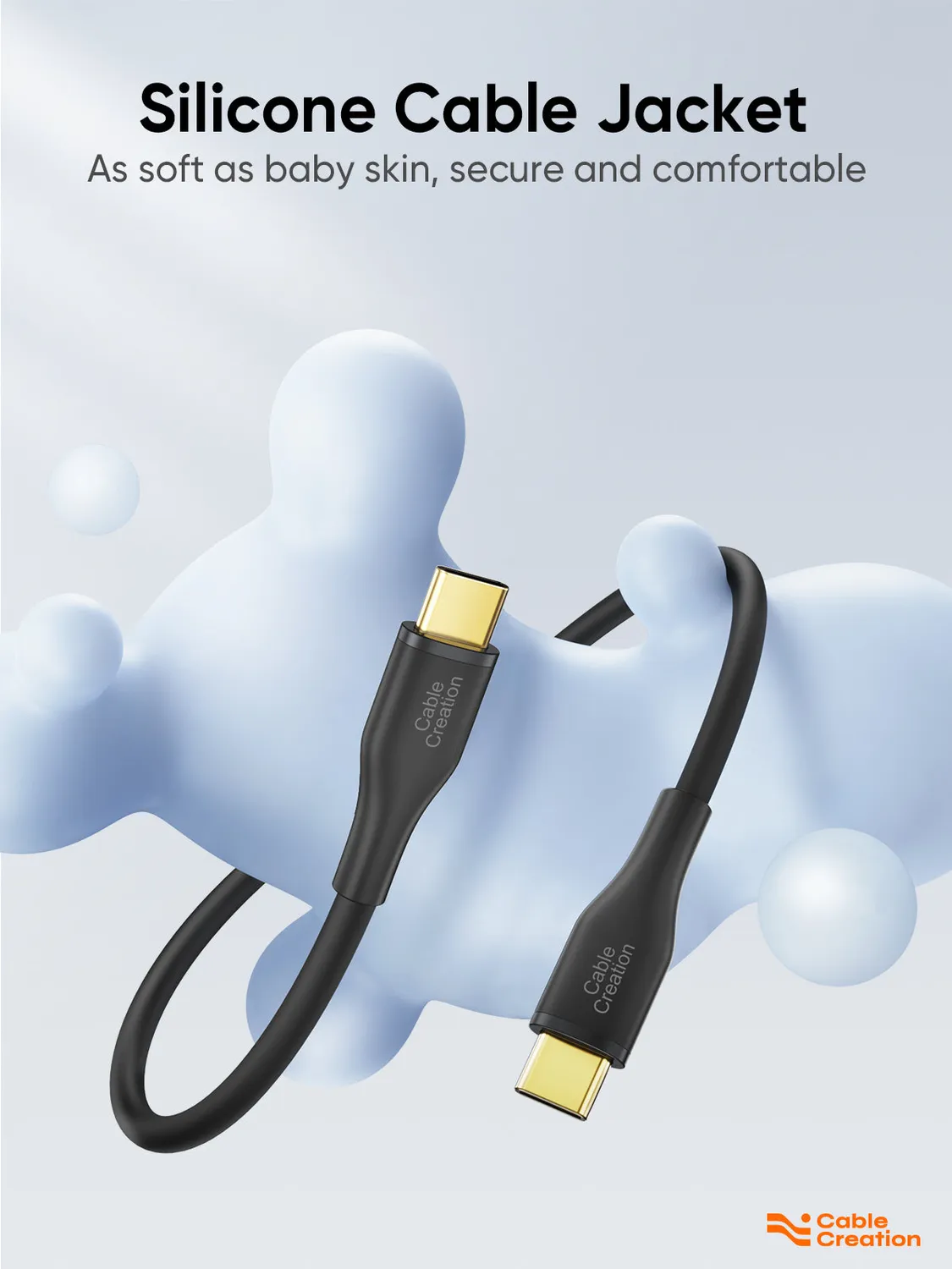 CableCreation USB-C naar USB-C kabel 1,8m 60W silicone