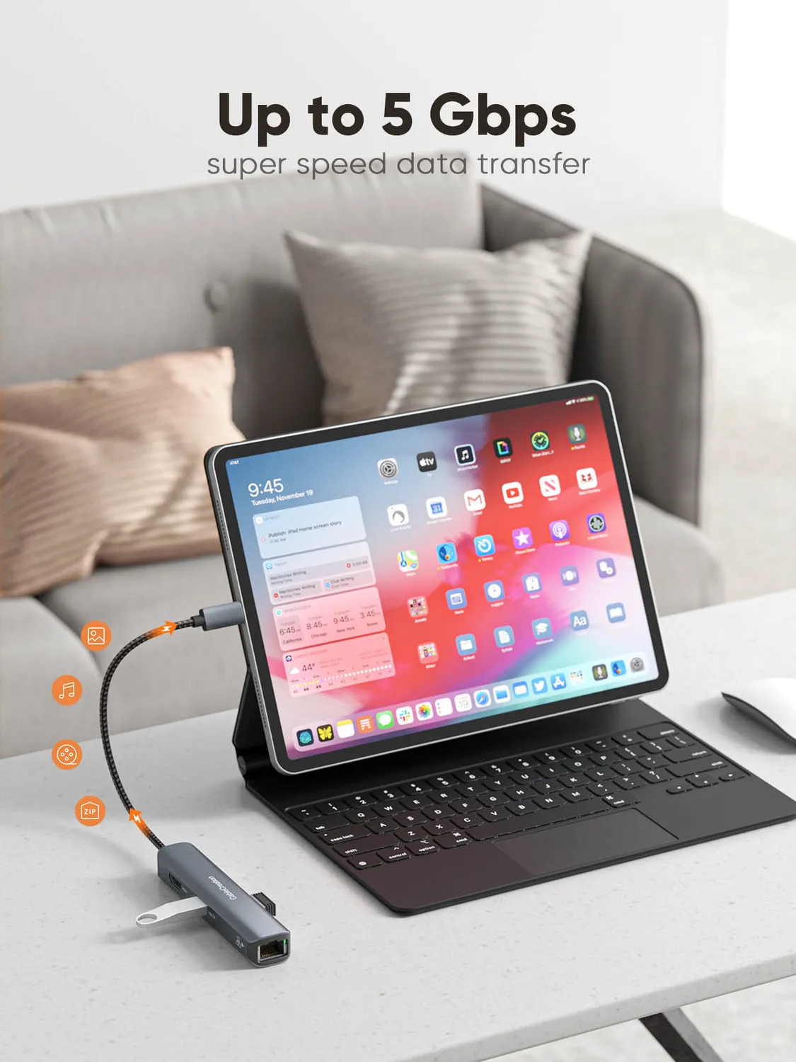CableCreation 5 in 1 USB-C hub met HDMI 4K 60Hz
