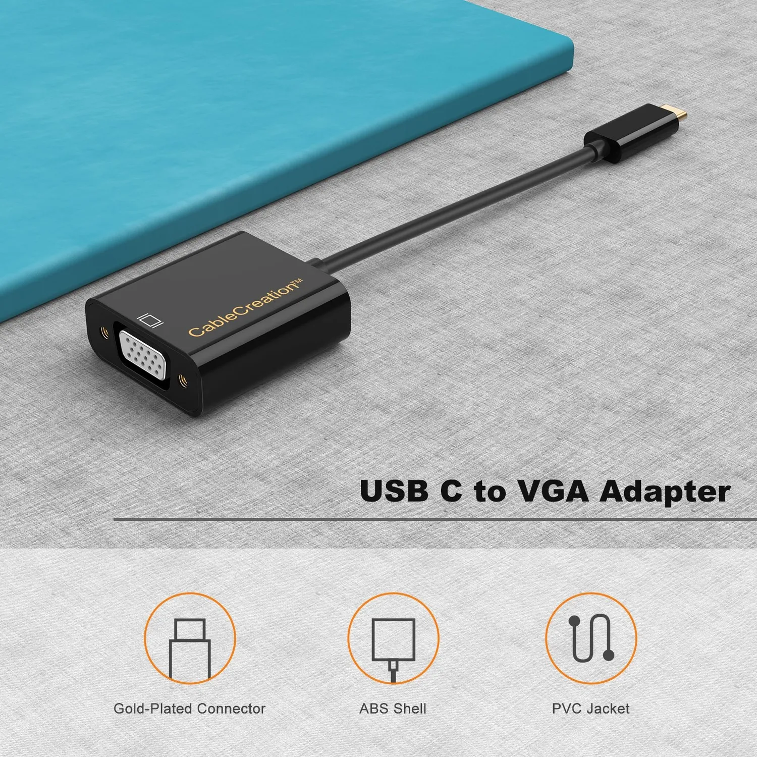CableCreation USB-C naar VGA adapter 1080p