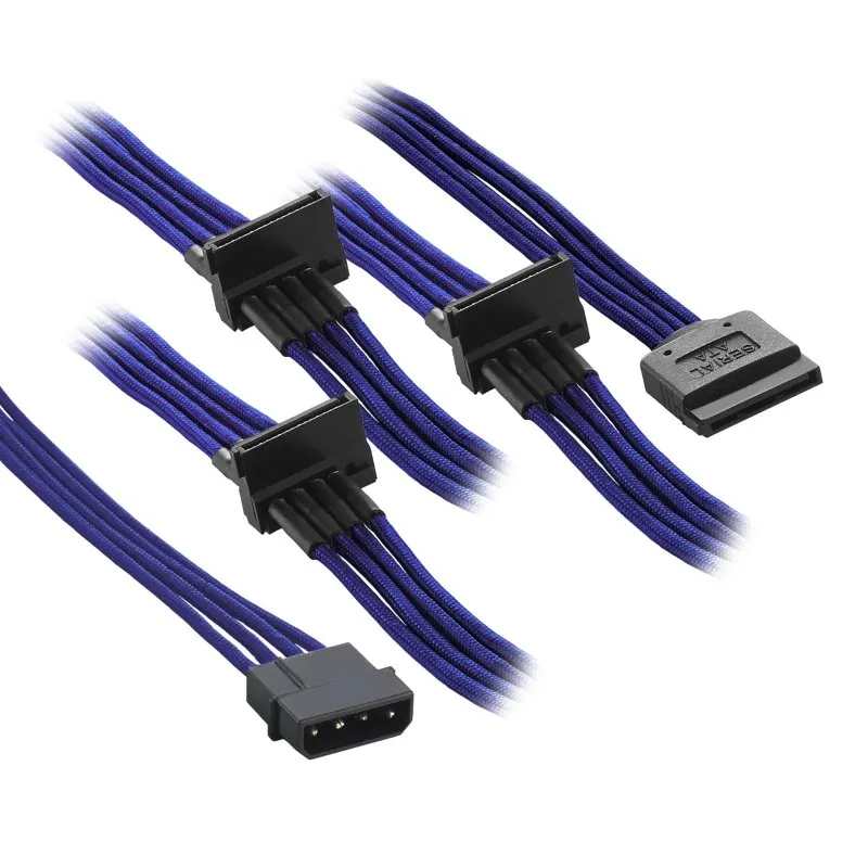 CableMod ModFlex Molex naar 4x SATA stroomkabel blauw 80cm