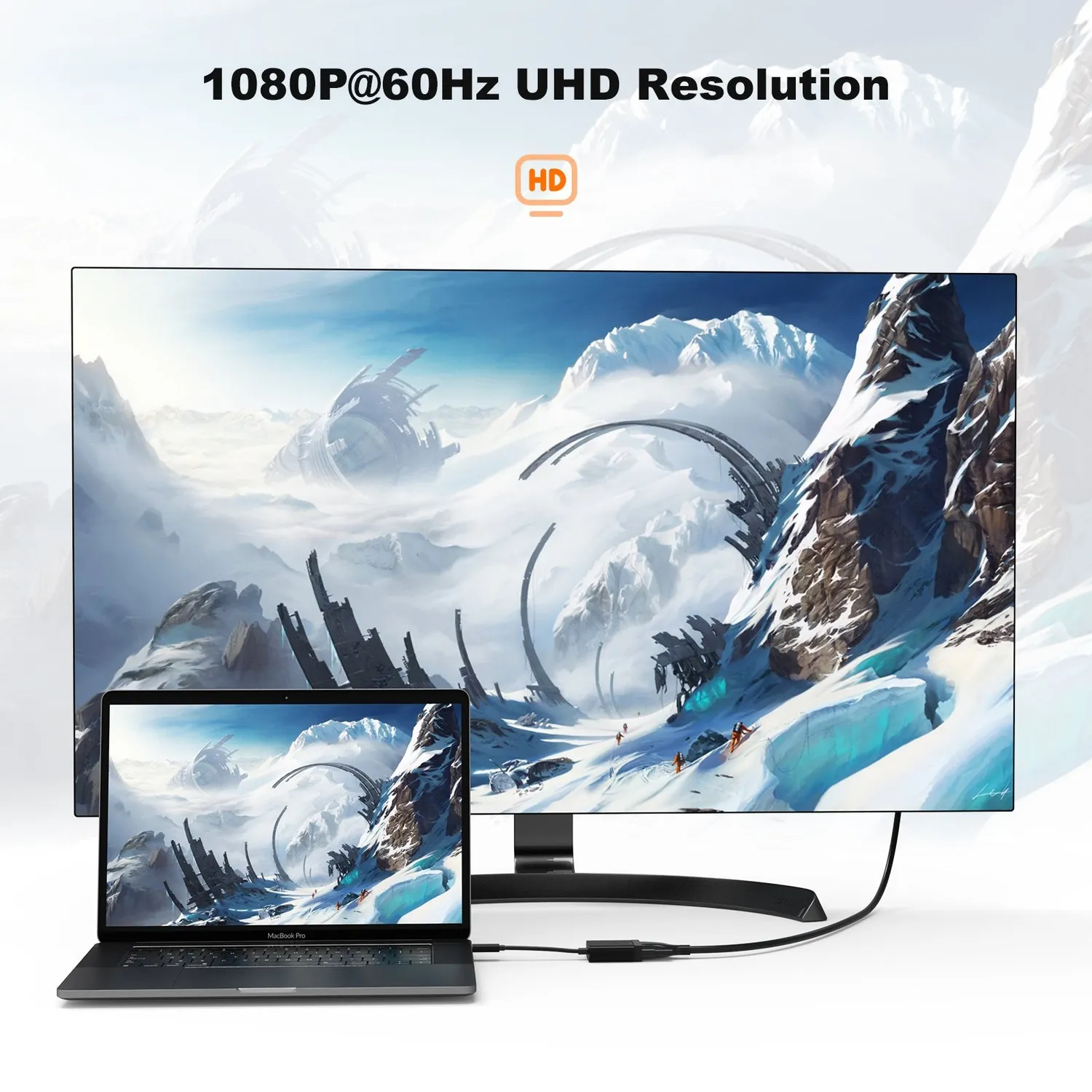 CableCreation USB-C naar VGA adapter 1080p
