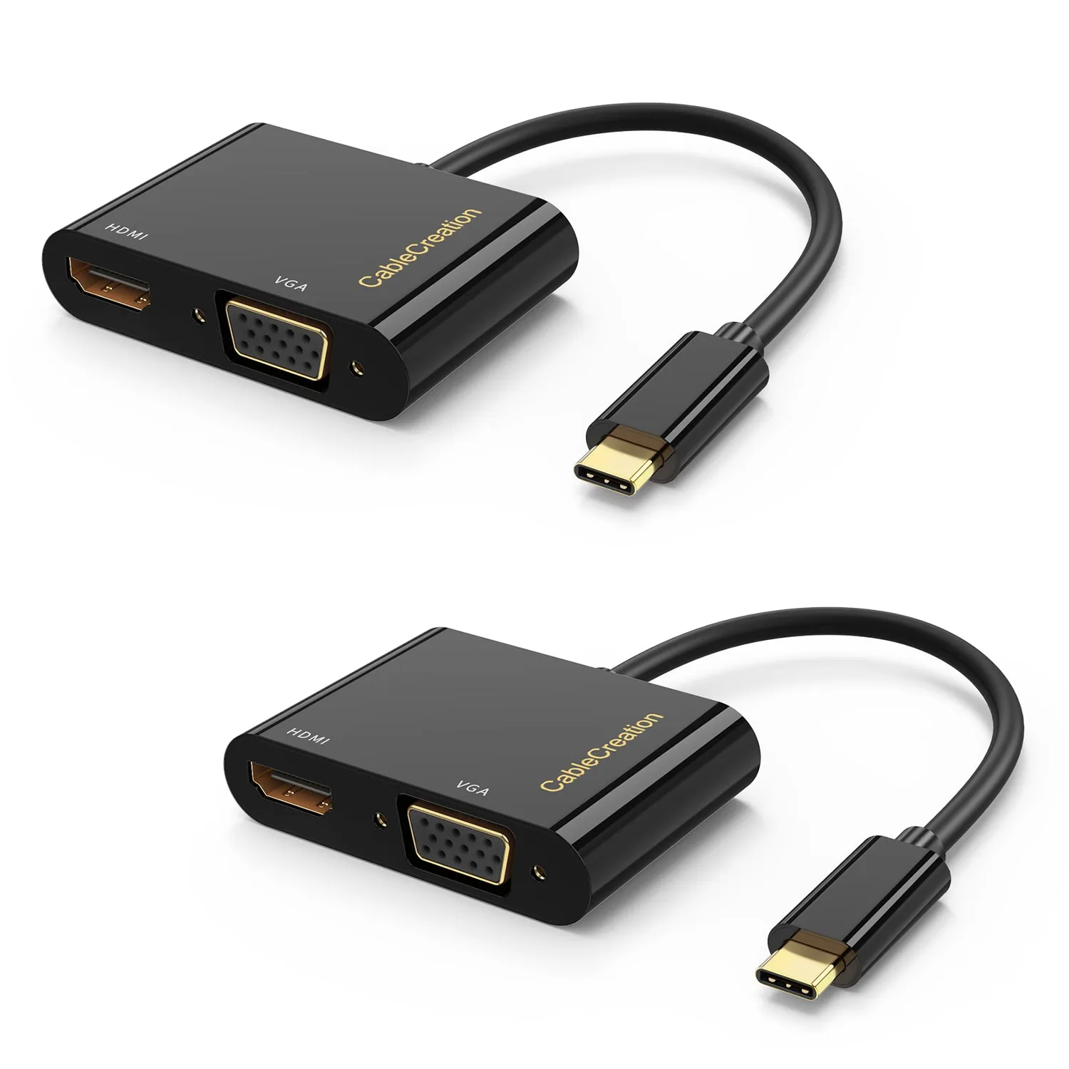 CableCreation USB-C naar HDMI VGA adapter zwart 4K