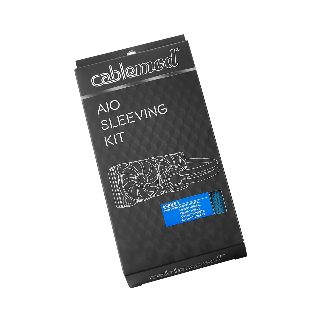 CableMod AIO sleeving kit serie 1 lichtblauw Corsair