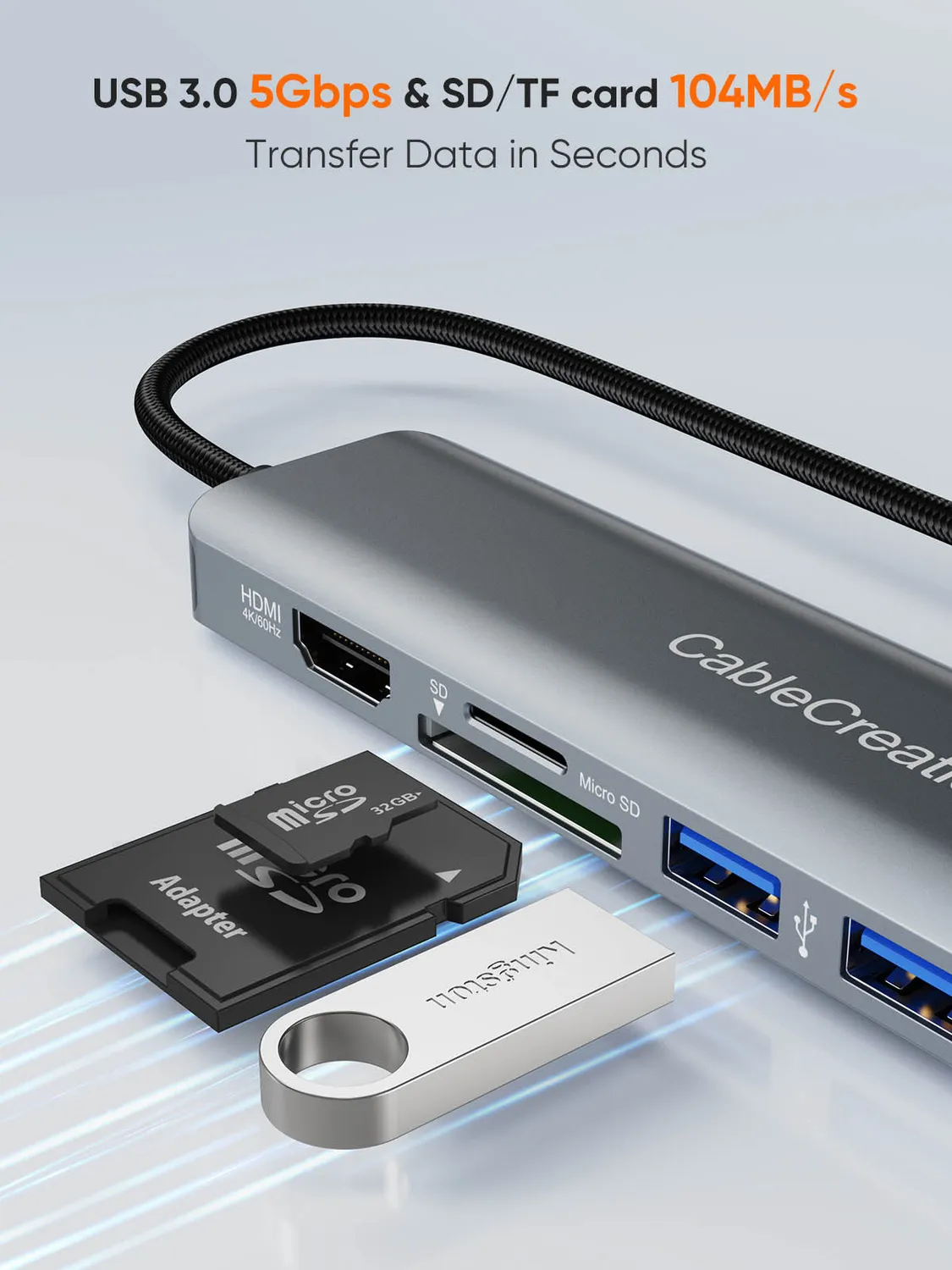 CableCreation USB-C 7-in-1 Hub 4K 100W Ethernet