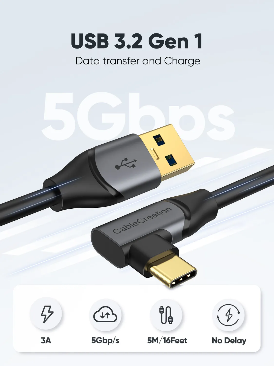 CableCreation VR Link USB 3.1 naar USB-C kabel 10FT 5Gbps