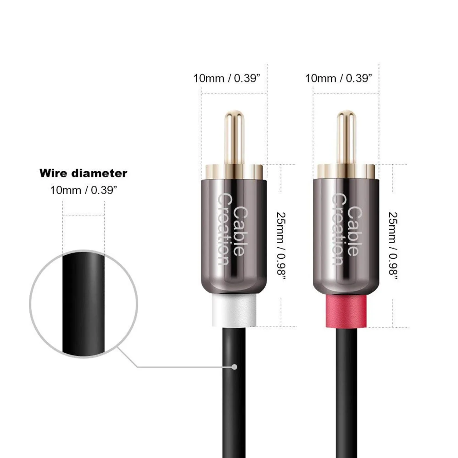 CableCreation 2RCA naar 2RCA audiokabel 3 meter stereo