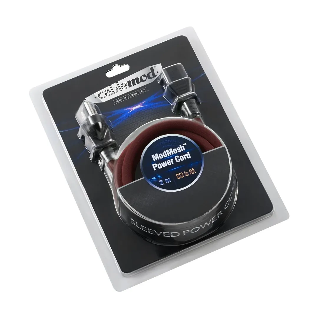 CableMod ModMesh Power Cord C13 NA stroomkabel 2m rood