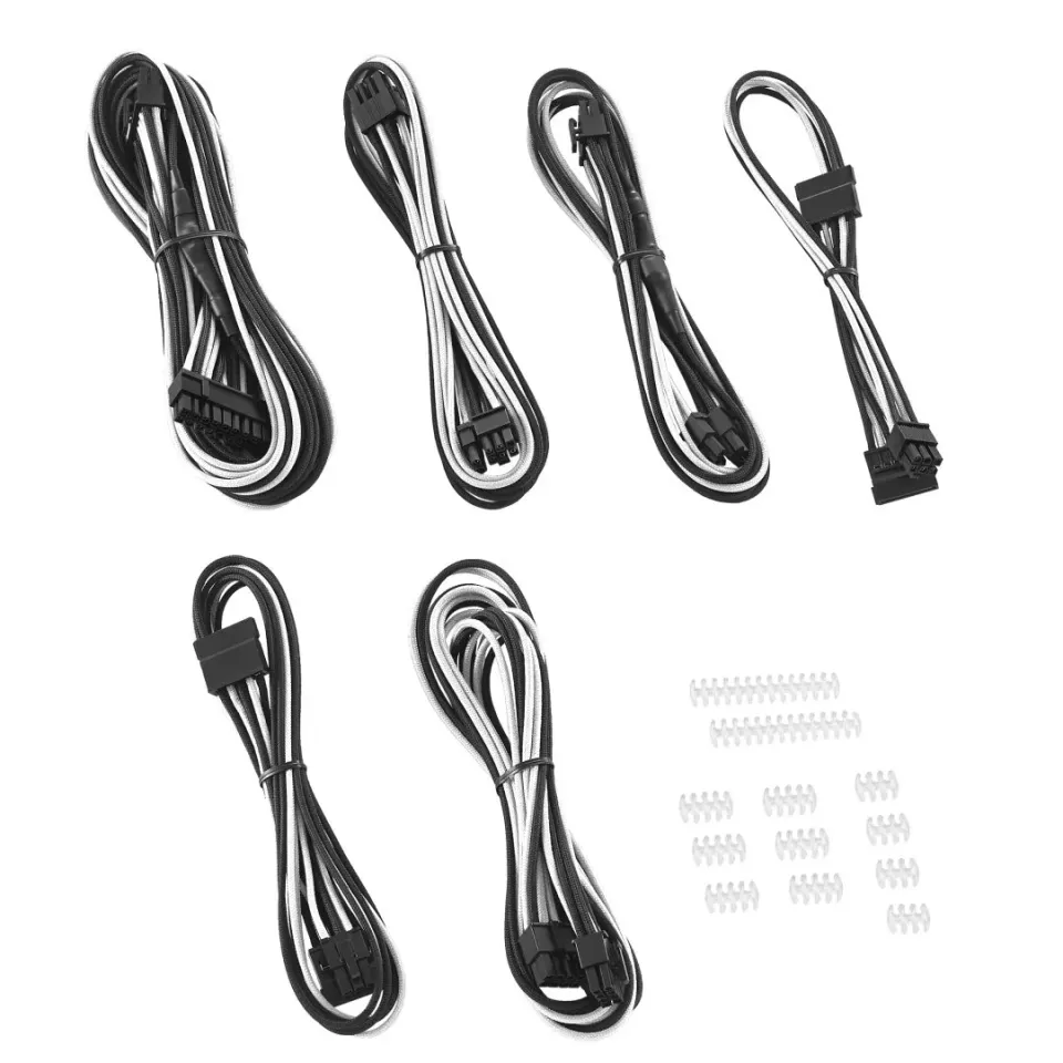 CableMod C-Series ModFlex Essentials kabelset zwart wit
