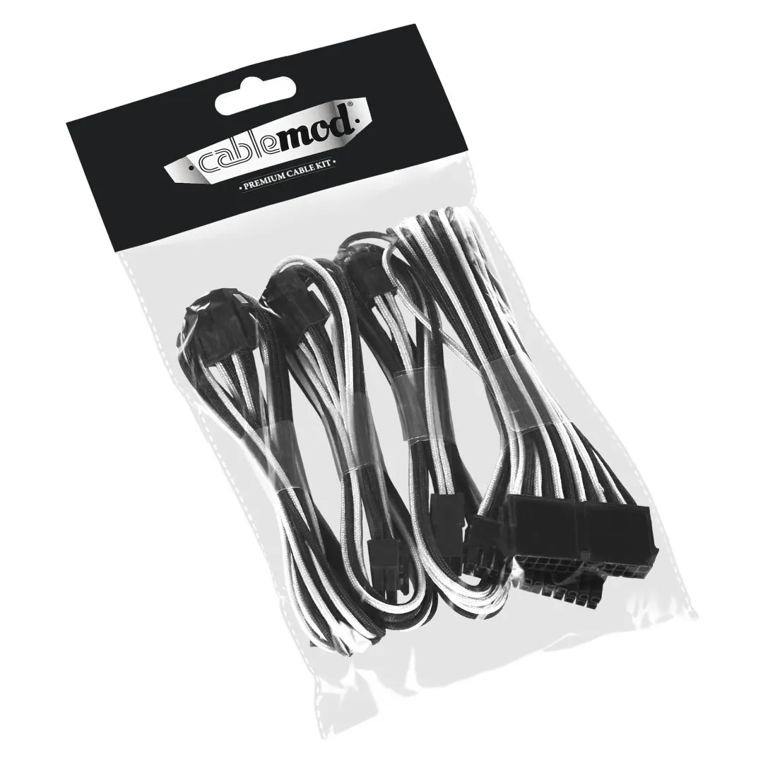 CableMod ModFlex Basic verlengkabelset zwart-wit 4-delig